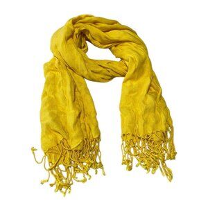 Womens 100% Pashmina Yellow Scarf